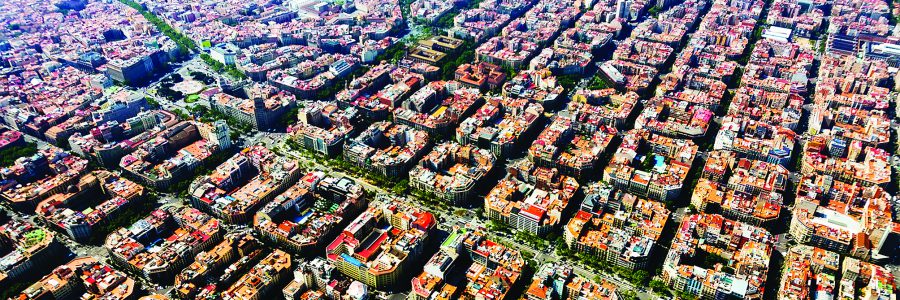 Aerial view of Barcelona, Catalonia